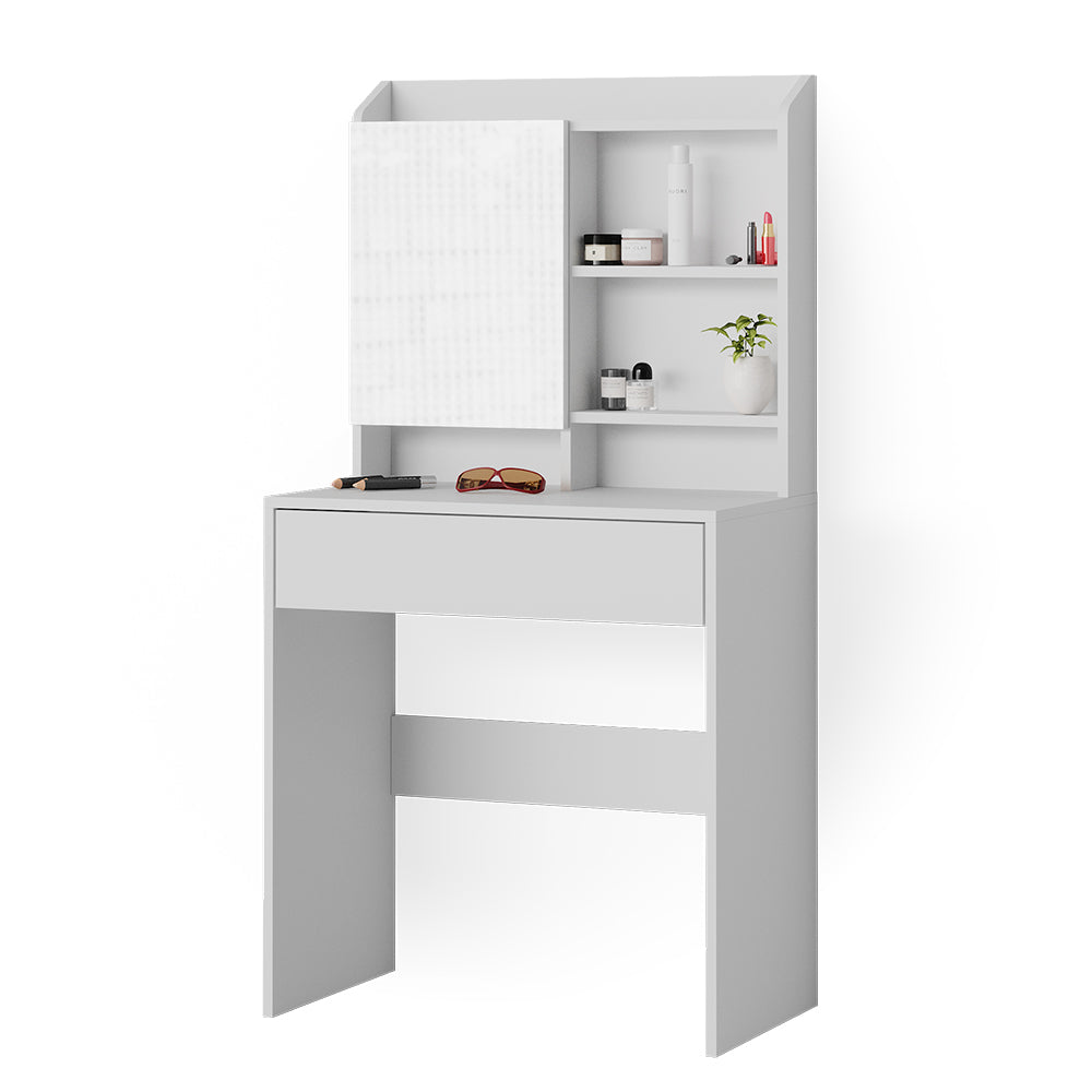Comodino Vicco bianco, con specchio, 70 cm
