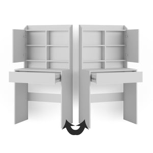 Comodino Vicco bianco, con specchio, 70 cm