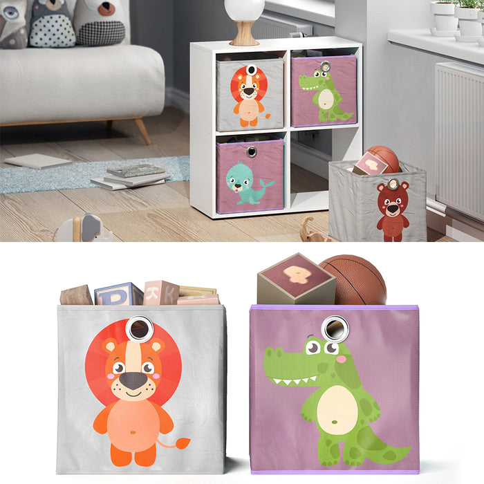 Vicco Scatola pieghevole Grigio/viola 30 x 30 cm Set di 2