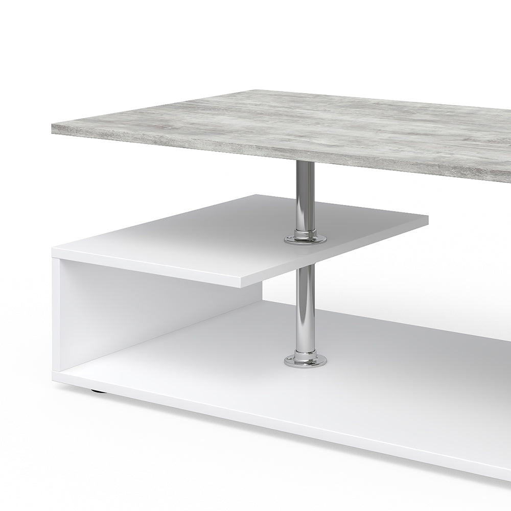 Vicco Tavolino da salotto Cemento/Bianco 91 x 52,6 cm