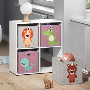 Vicco Scatola pieghevole Grigio/viola 30 x 30 cm Set di 2