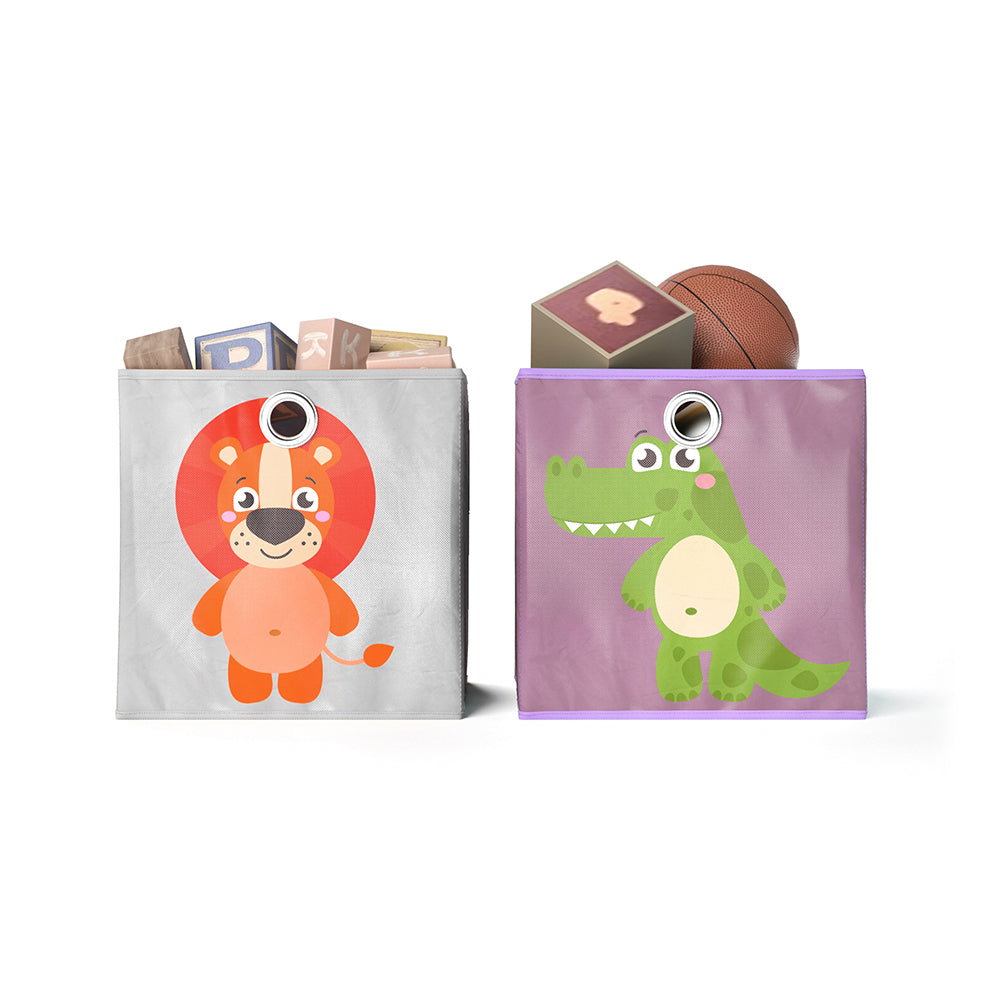 Vicco Scatola pieghevole Grigio/viola 30 x 30 cm Set di 2