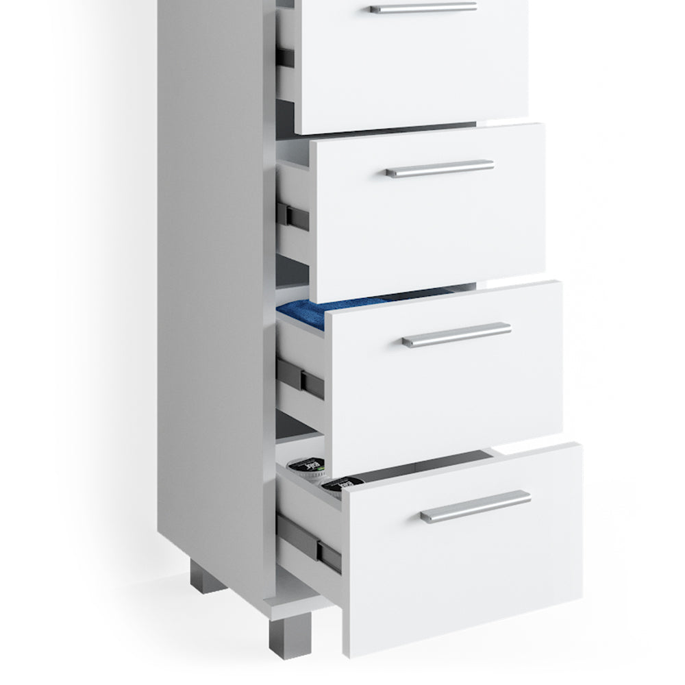 Vicco Cassettiera da bagno Bianco 30 x 95 cm
