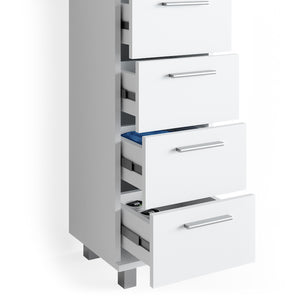 Vicco Cassettiera da bagno Bianco 30 x 95 cm