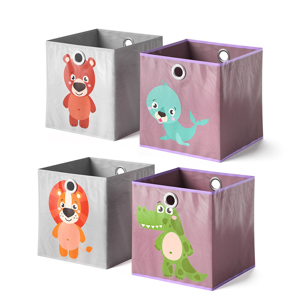 Vicco Scatola pieghevole Grigio/viola 30 x 30 cm Set di 2