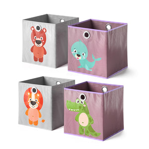 Vicco Scatola pieghevole Grigio/viola 30 x 30 cm Set di 2