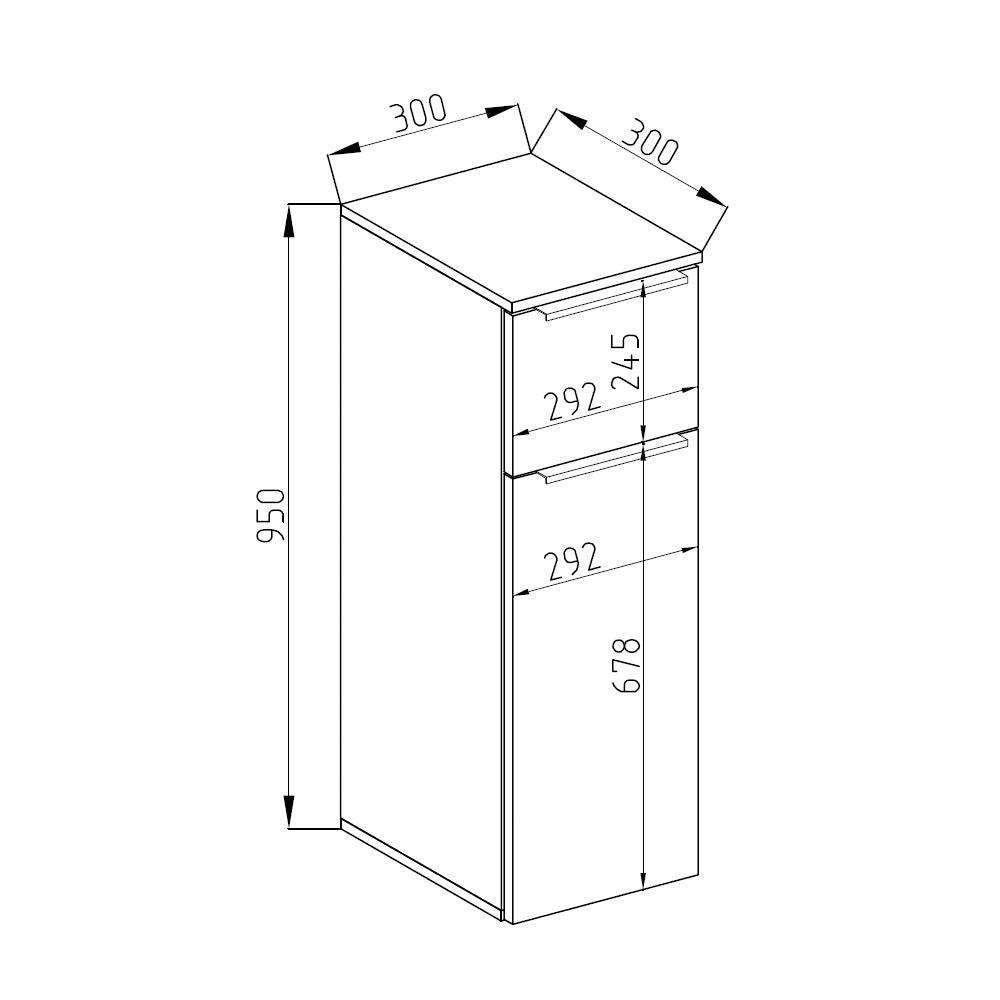 Vicco Mobiletto bagno Bianco lucido 30 x 95 cm
