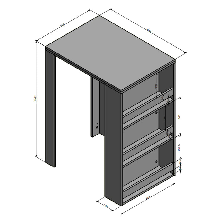 Vicco Tavolo bar alto Bianco 57 x 80 cm