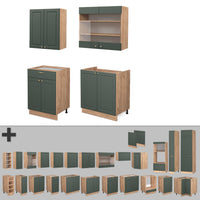 Vicco Cucina completa Quercia verde-oro Country/oro Power 140 cm , PL Antracite