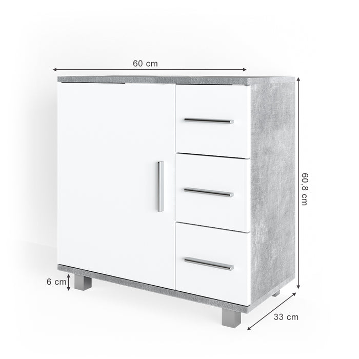 Vicco Mobile sottolavabo per bagno Calcestruzzo 60 x 60 cm