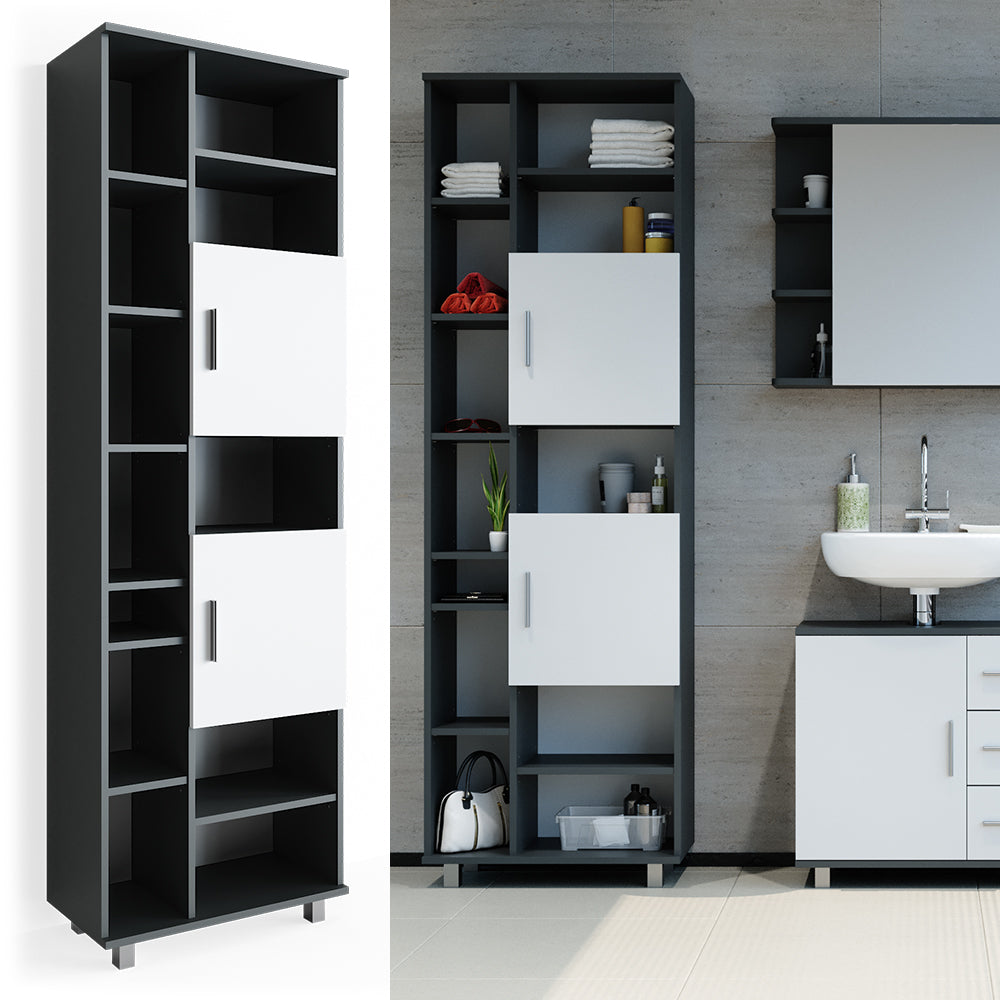 Vicco Mobile bagno alto Antracite/bianco 60 x 190 cm