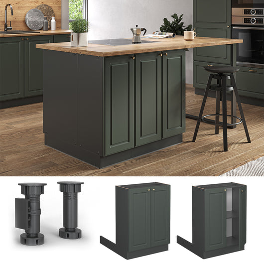 Vicco Isola cucina Verde-oro Country House 60 cm senza piano di lavoro