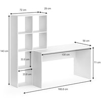 Vicco Scrivania con ripiani Bianco 166.8 x 59 cm