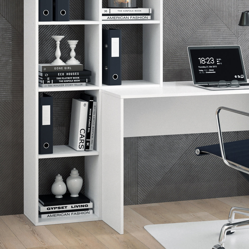 Vicco Scrivania con ripiani Bianco 166.8 x 59 cm