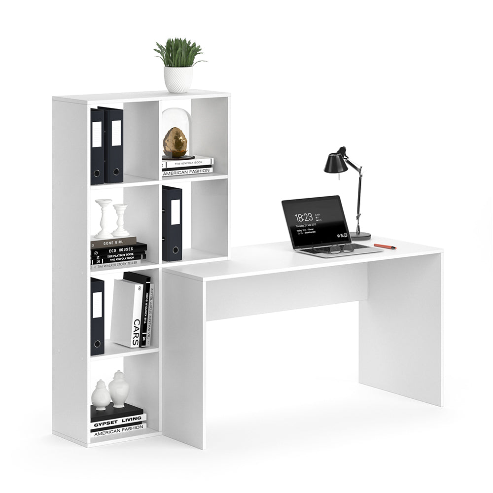 Vicco Scrivania con ripiani Bianco 166.8 x 59 cm