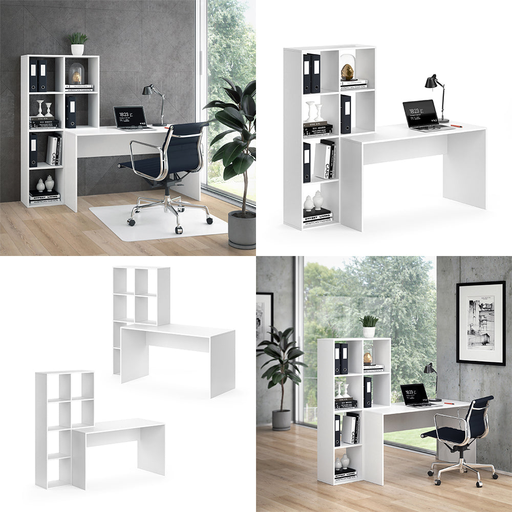 Vicco Scrivania con ripiani Bianco 166.8 x 59 cm