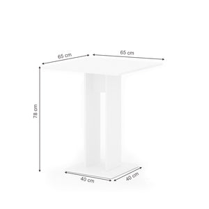 Vicco Tavolo da pranzo Bianco 65 x 65 cm