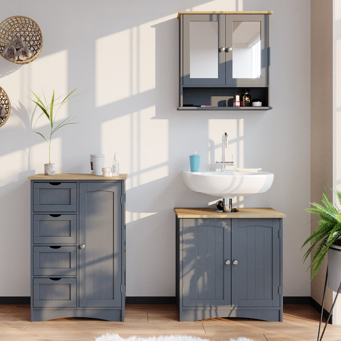 Vicco Cassettiera da bagno Grigio 55 x 81 cm