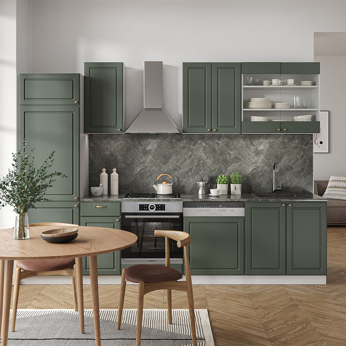 Vicco Cucina componibile Verde-oro Country House/Bianco 300 cm , PL Antracite