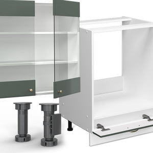 Vicco Cucina componibile Verde-oro Country House/Bianco 300 cm , PL Rovere