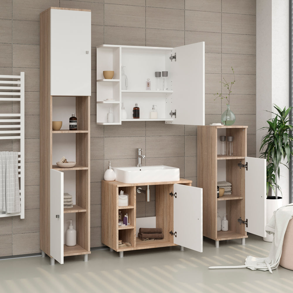 Vicco Mobiletto bagno Sonoma/Bianco 30 x 95 cm