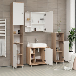 Vicco Mobiletto bagno Sonoma/Bianco 30 x 95 cm