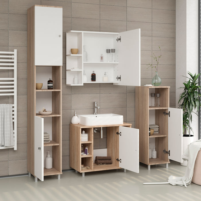 Vicco Mobiletto bagno Sonoma/Bianco 30 x 95 cm