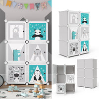 Vicco Scaffale portagiochi bambini Grigio 74.5 x 110 cm 6 scomparti (Panda)