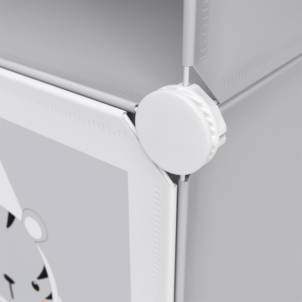 Vicco Scaffale portagiochi bambini Grigio 74.5 x 110 cm 6 scomparti (Panda)