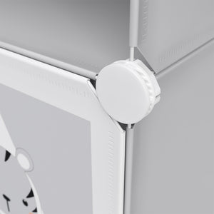 Vicco Scaffale portagiochi bambini Grigio 74.5 x 110 cm 6 scomparti (Panda)