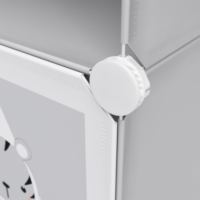 Vicco Scaffale portagiochi bambini Grigio 74.5 x 110 cm 6 scomparti (Panda)