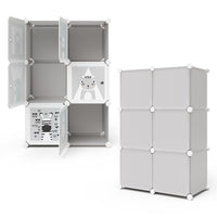 Vicco Scaffale portagiochi bambini Grigio 74.5 x 110 cm 6 scomparti (Panda)