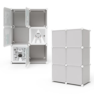 Vicco Scaffale portagiochi bambini Grigio 74.5 x 110 cm 6 scomparti (Panda)