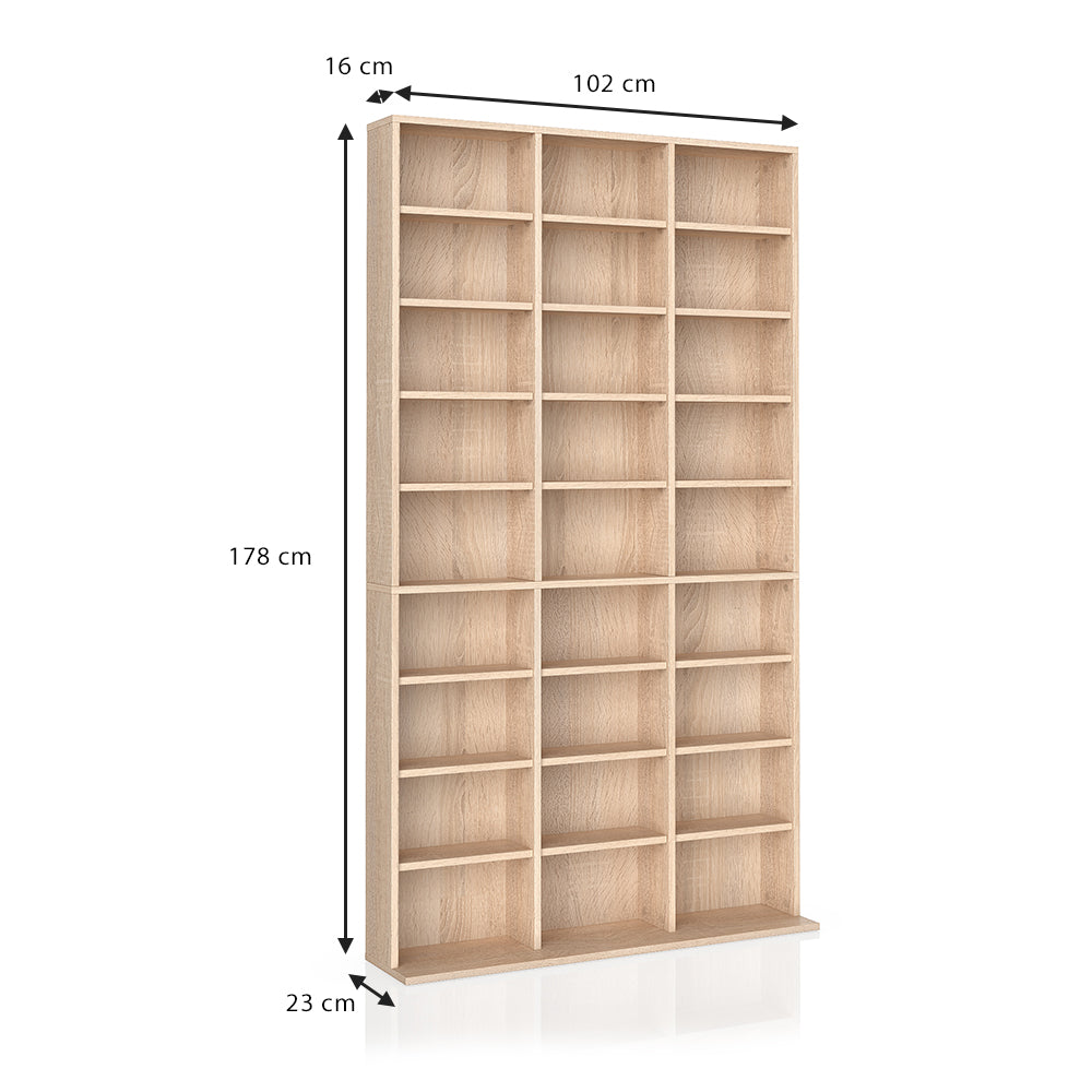 Vicco Scaffale porta cd Sonoma 102 x 178 cm