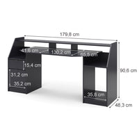 Vicco Scrivania computer Nero 179.8 x 65.5 cm