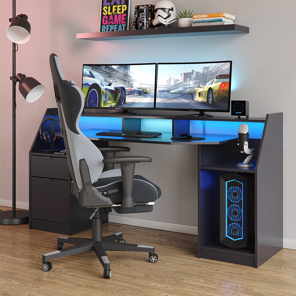 Vicco Scrivania computer Nero 179.8 x 65.5 cm