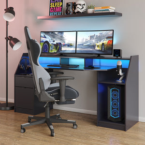 Vicco Scrivania computer Nero 179.8 x 65.5 cm