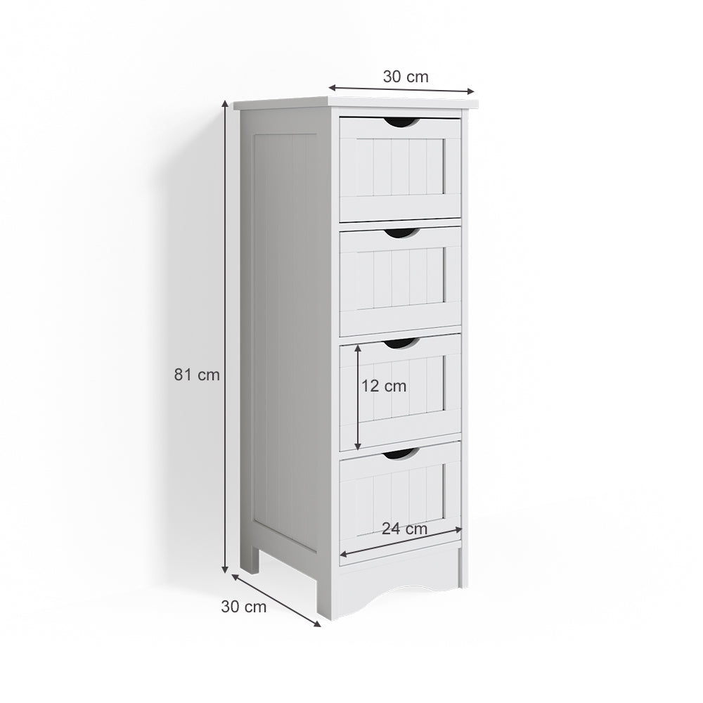 Vicco Cassettiera da bagno Bianco 30 x 81 cm