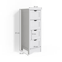 Vicco Cassettiera da bagno Bianco 30 x 81 cm
