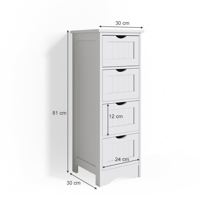 Vicco Cassettiera da bagno Bianco 30 x 81 cm