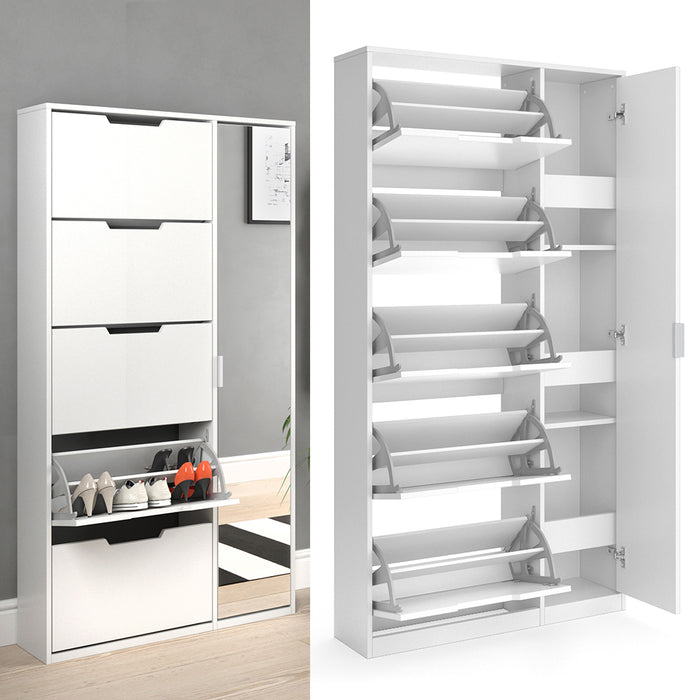 Vicco Scarpiera da ingresso Bianco 22 x 169 cm