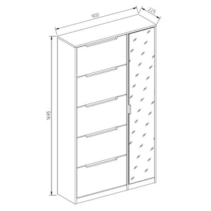 Vicco Scarpiera da ingresso Bianco 22 x 169 cm