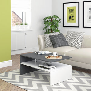 Vicco Tavolino da salotto Bianco/antracite 90 x 60 cm