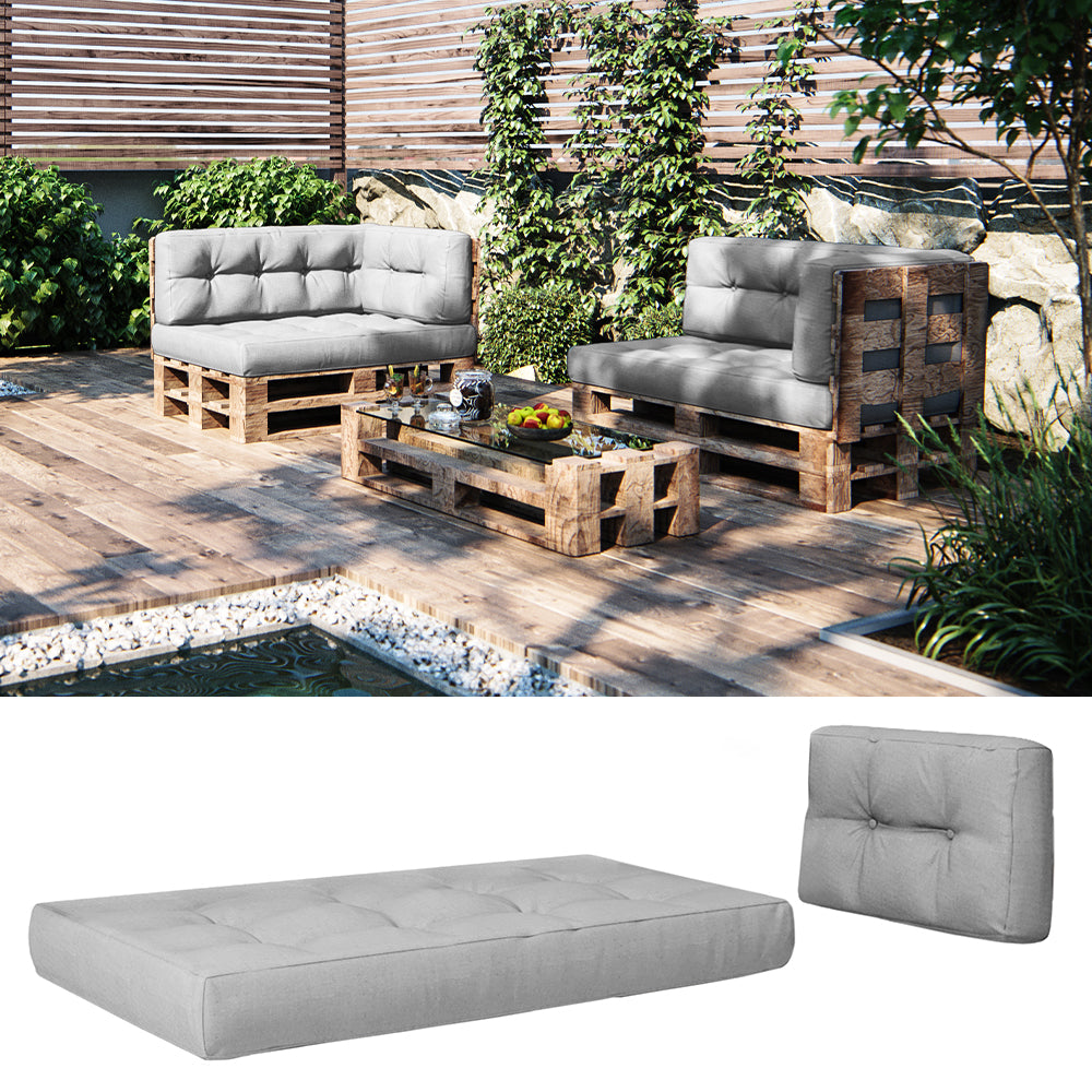 Vicco Set di cuscini per pallet Grigio 2 parti