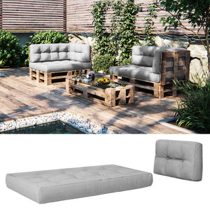 Vicco Set di cuscini per pallet Grigio 2 parti