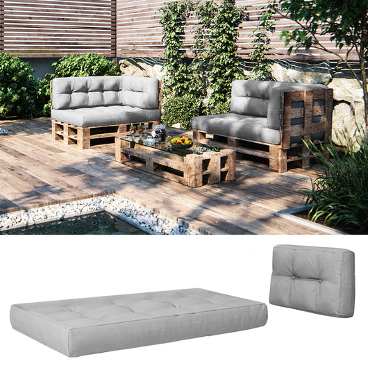 Vicco Set di cuscini per pallet Grigio 2 parti