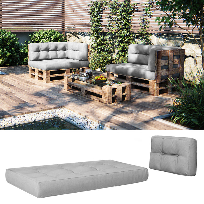 Vicco Set di cuscini per pallet Grigio 2 parti