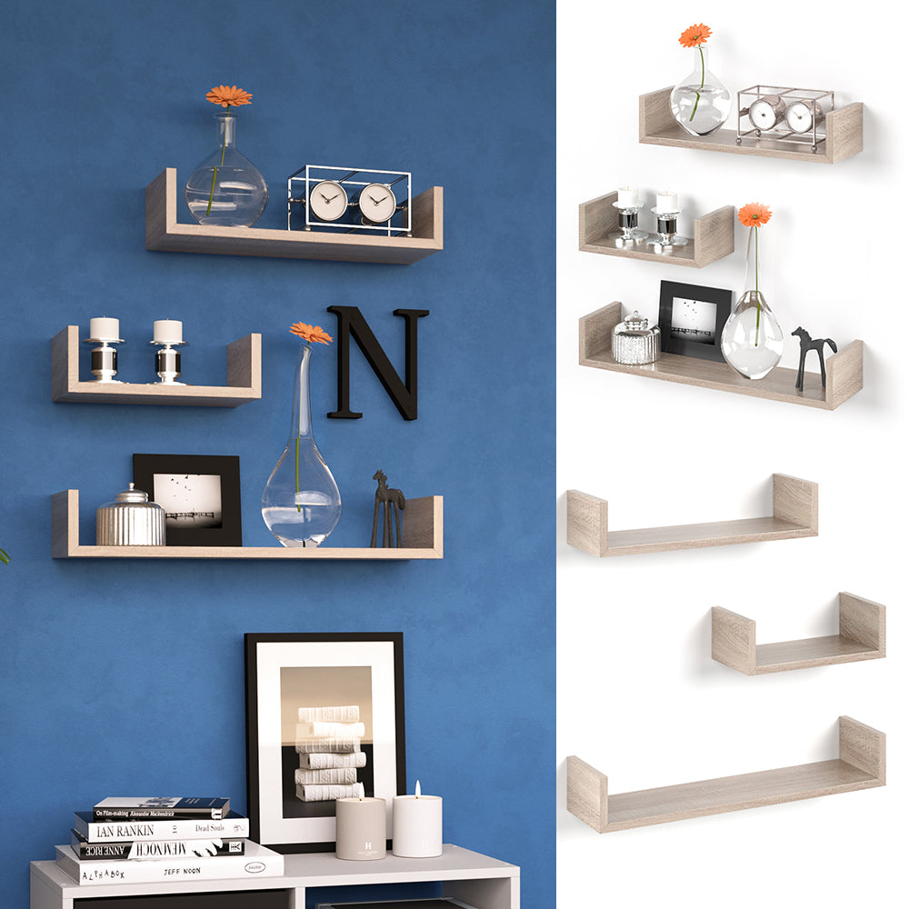 Vicco Scaffale a muro Sonoma 60 x 10 cm Set di 3