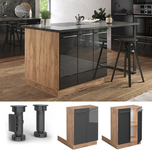 Vicco Isola cucina Antracite lucido 60 cm senza piano di lavoro