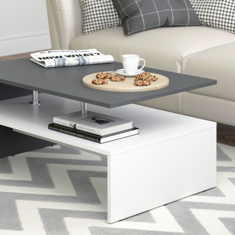 Vicco Tavolino da salotto Bianco/antracite 90 x 60 cm